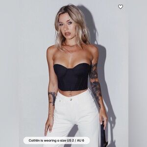 Princess Polly Endless Love Corset Top Black